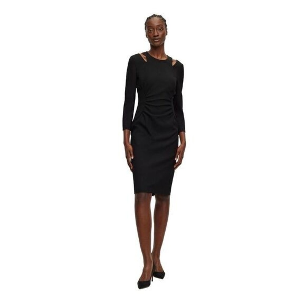 Boss NWOT Black‎ Dadeka Shoulder Cutout Sheath Dress Size 0